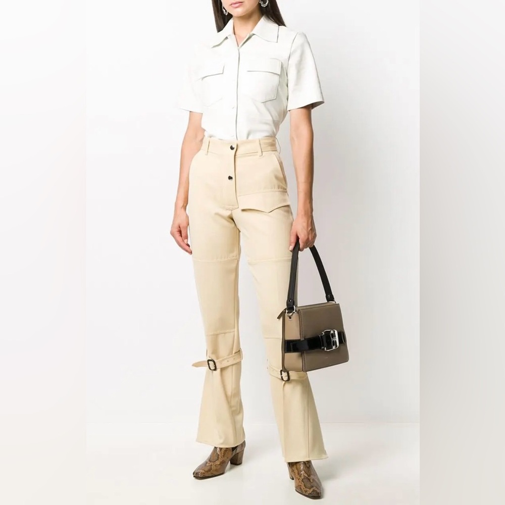 New Victoria Beckham flared trousers Cream Cargo Pants